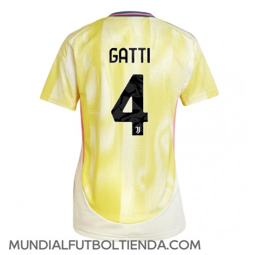 Camiseta Juventus Federico Gatti #4 Segunda Equipación Replica 2024-25 para mujer mangas cortas